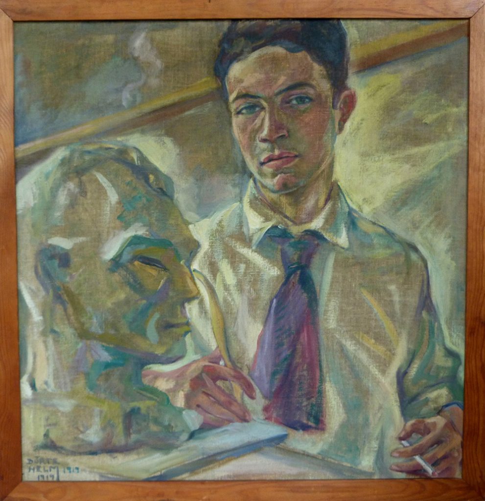 Portrait des Johannes Ilmari Auerbach mit der Büste von Hugo Hertwig - Dörte Helm - 1919