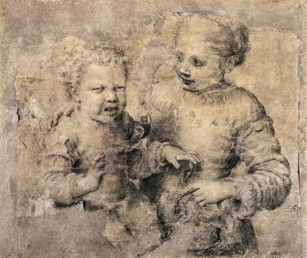 Sofonisba Anguissola - "Weinende kleine Bruder, der von einem Krebs gezwickt wird"