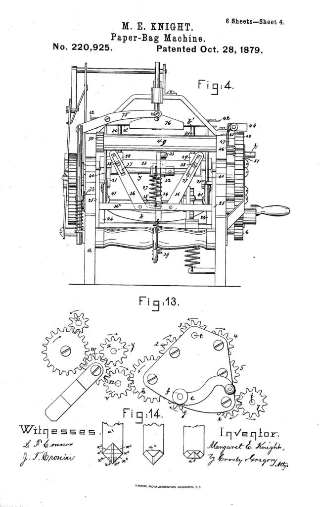 Papiertütenmaschine, 1879 von Margaret E. Knight