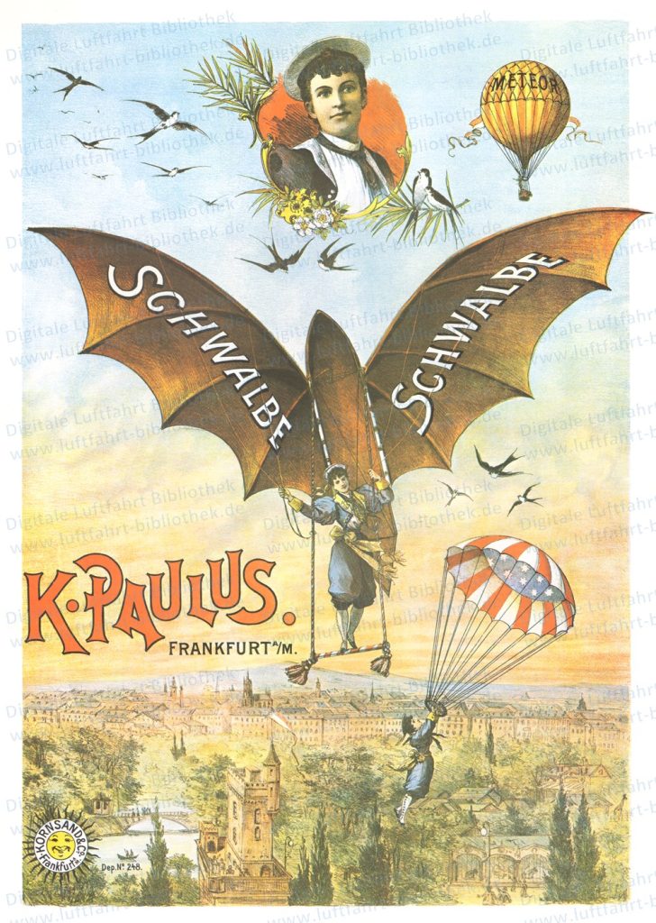 Plakat von Käthe Paulus (Schwalbe und Fallschirm)
