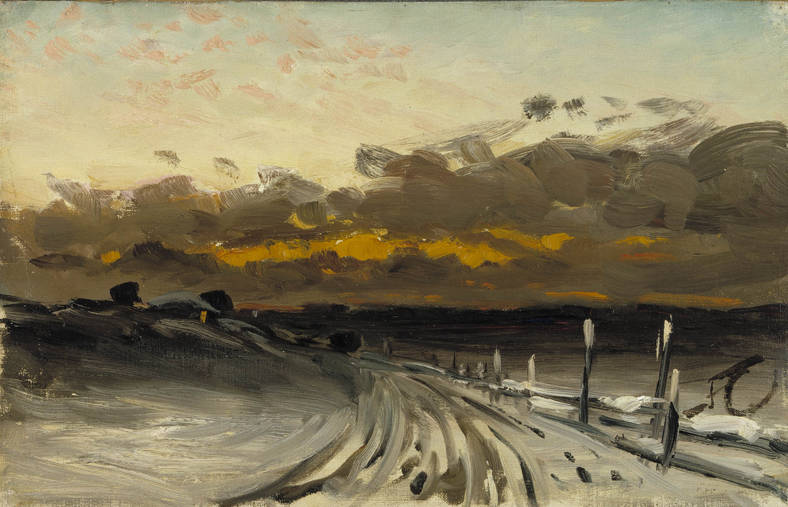 Fanny Churberg: Winterlandschaft. Sonnenuntergang, 1878