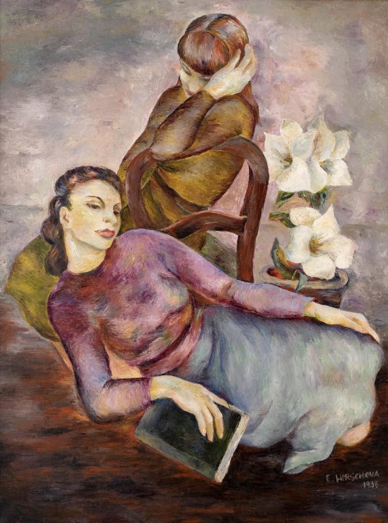 Edita Hirschová, Zwei Frauen mit Amaryllis, 1938