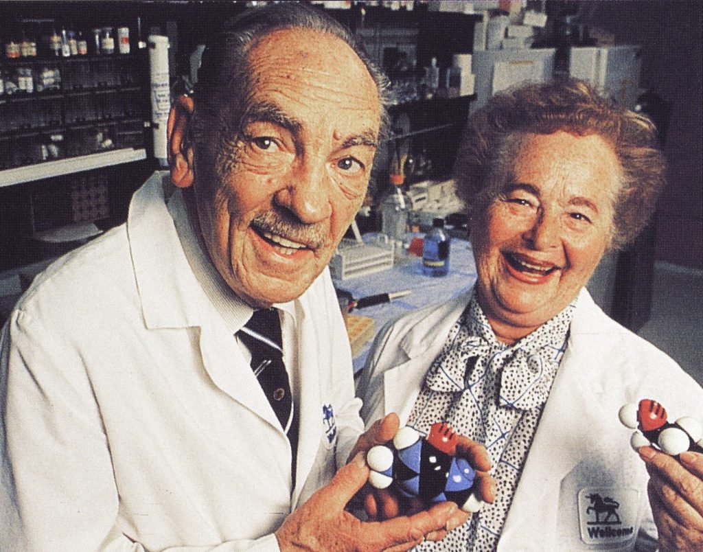 George Hitchings und Gertrude Elion, 1988